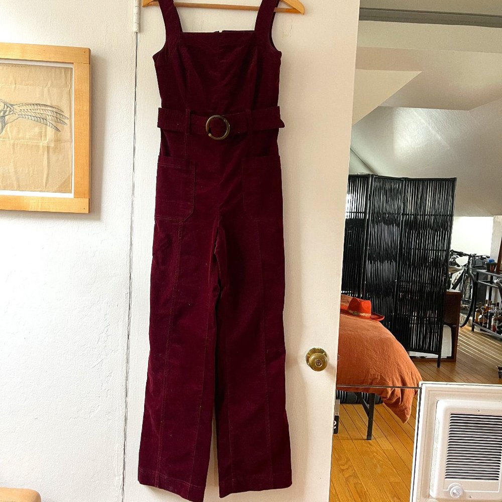 Burgundy Corduroy Jumper / Anthropologie
